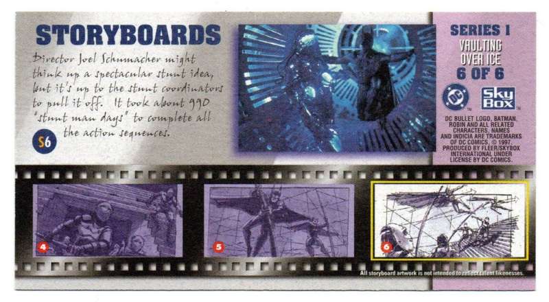 SkyBox Premium 1997 DC Batman & Robin - S1 Series 1 Vaulting over ice 6/6