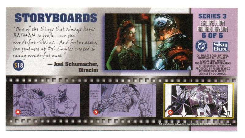 SkyBox Premium 1997 DC Batman & Robin - S3 Series 3 Escape from Arkham Asylum 6/6