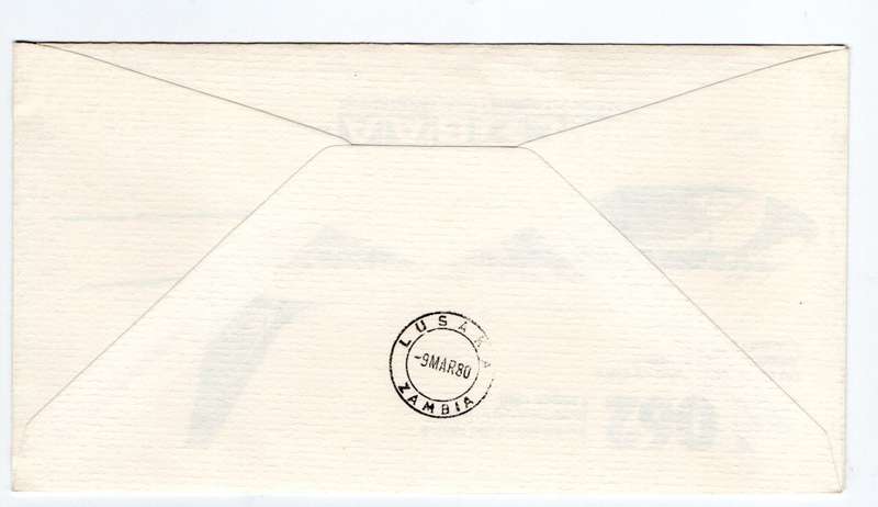 1980 RSA SAA JHB - Lusaka SA 062 First Flight Commemorative Cover 30