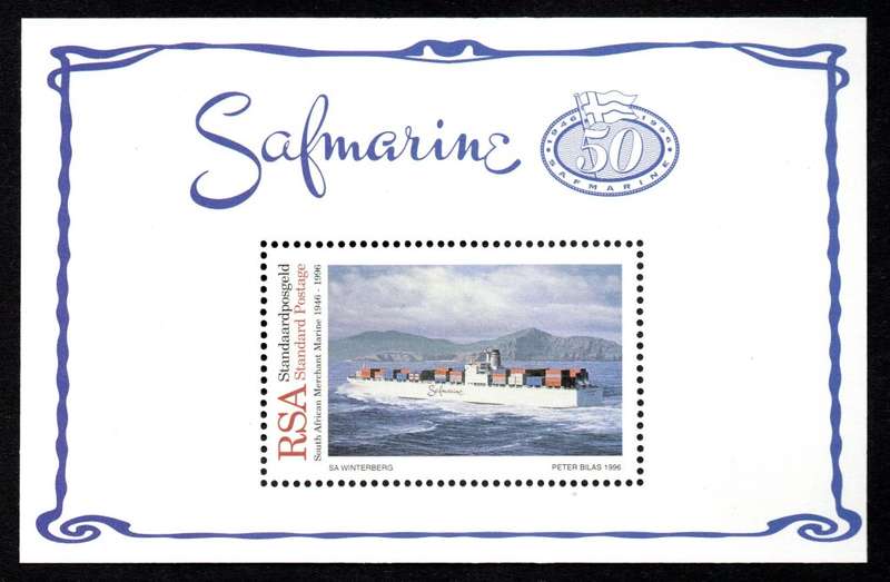RSA 1996/08/05 50th Anniversary of Safmarine Miniature Sheet