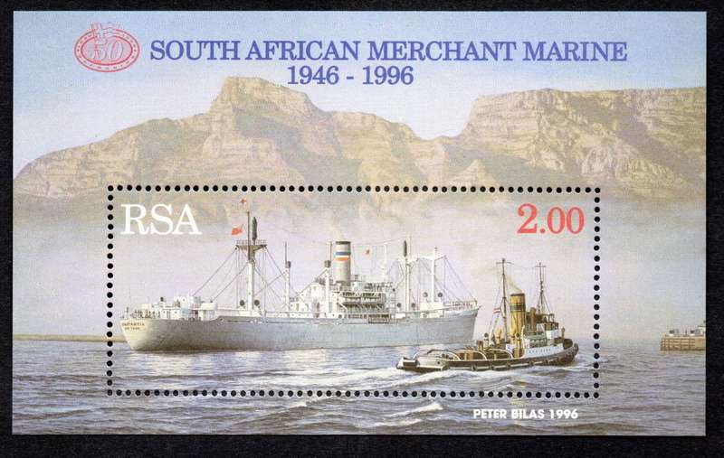 RSA 1996/08/05 50th Anniversary of S.A. Merchant Marine Miniature Sheet
