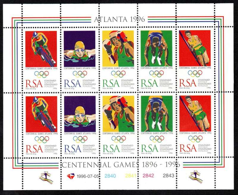 RSA 1996/07/19 Olympic Games Atlanta Sheetlet of 10