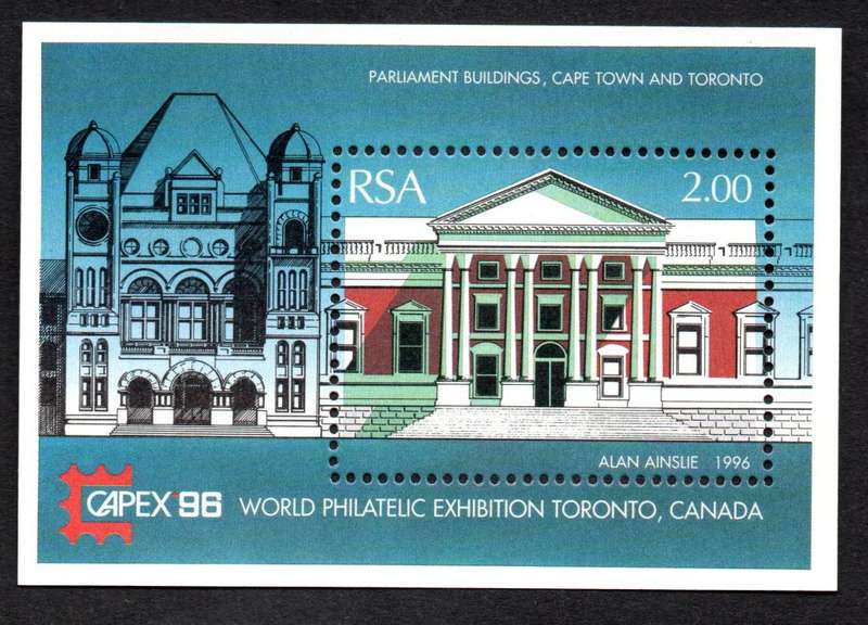 RSA 1996/06/8-16 CAPEX '96 World Philatelic Exhibition Toronto Canada Miniature Sheet