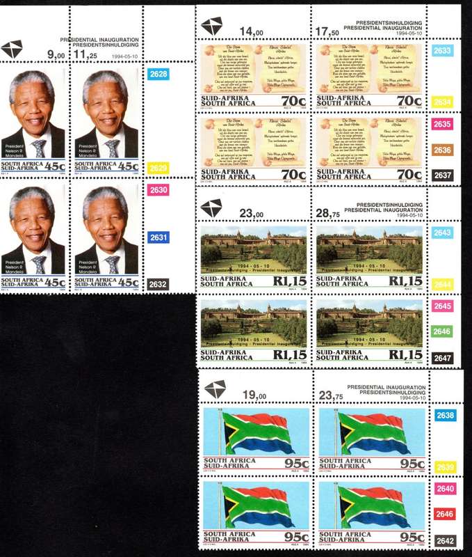RSA 1994/05/10 Presidential Inauguration Control Block Set