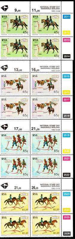 RSA 1993/10/08 National Stamp Day Control Block Set