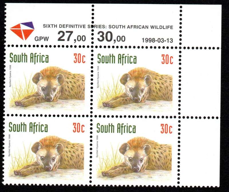 RSA 1998/03/13 6th Definitive (Redrawn) 30c Control Blocks