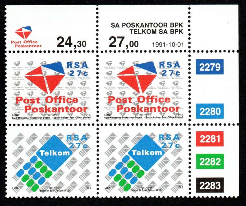 RSA 1991/10/01 Establishment of Post Office Ltd and Telkom Control Blocks