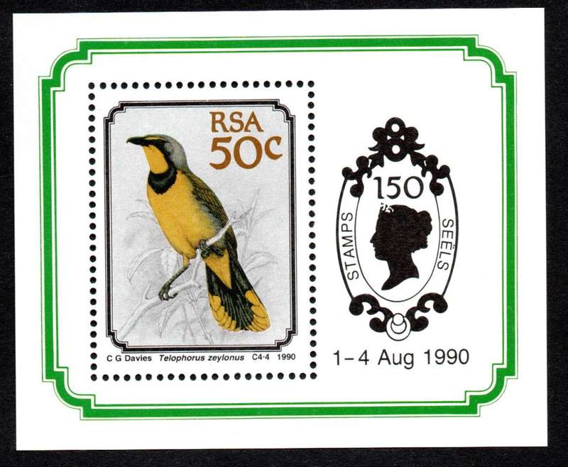 RSA 1990/08/02 South African Birds Miniature Sheet