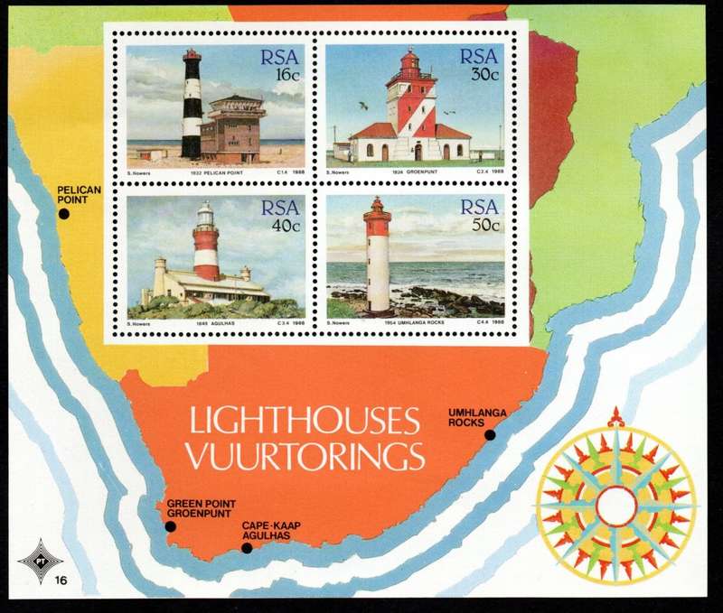 RSA 1988/06/09 Lighthouses Miniature Sheet