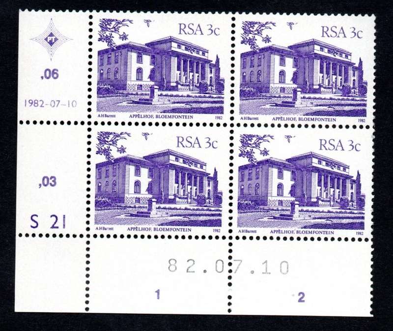 RSA 1982/07/10 4th Definitive issue 3c Cylinder S21 Control Blocks