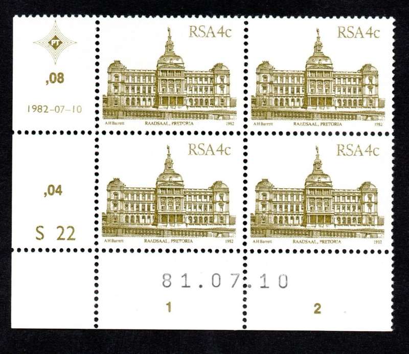 RSA 1981/07/10 4th Definitive issue 4c Cylinder S22 Control Blocks