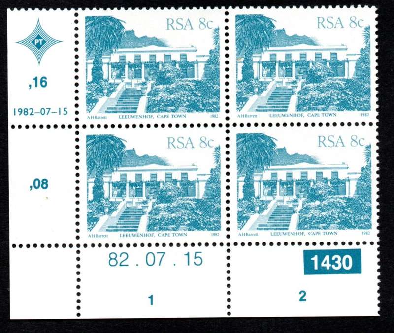 RSA 1982/07/15 4th Definitive issue 8c Plate 1430 Control Blocks
