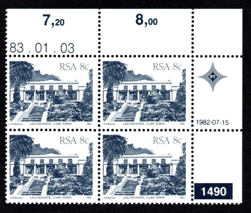 RSA 1983/01/03 4th Definitive issue 8c Plate 1490 Control Blocks