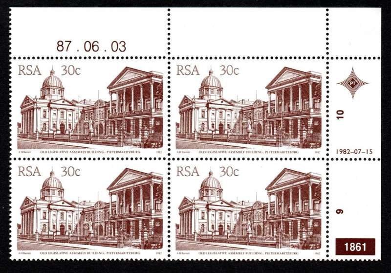 RSA 1987/06/03 4th Definitive issue 30c Plate 1861 Control Blocks