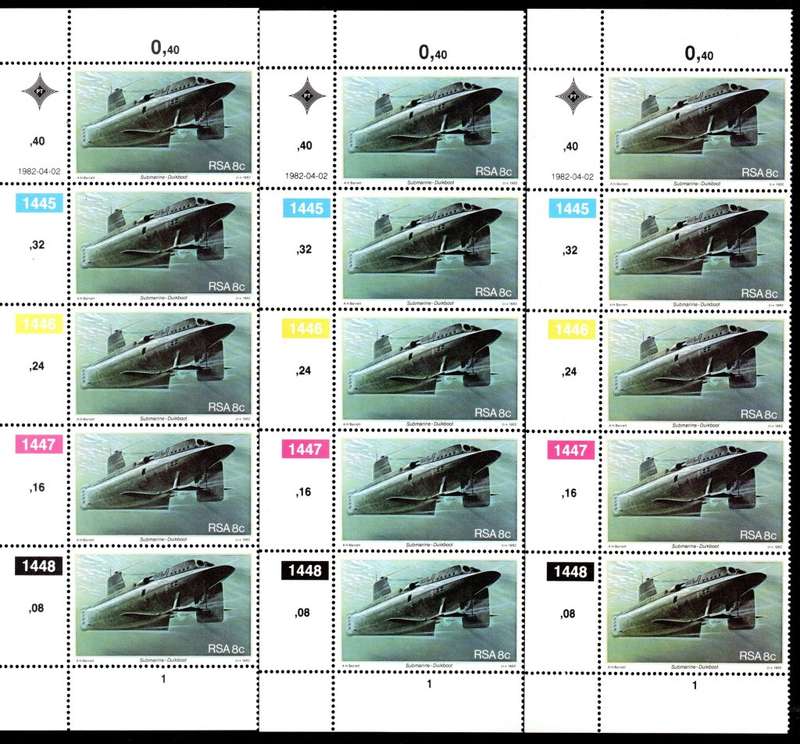 RSA 1982/04/02 Anniversary of Simonstown Control Blocks Set of 16 Errors