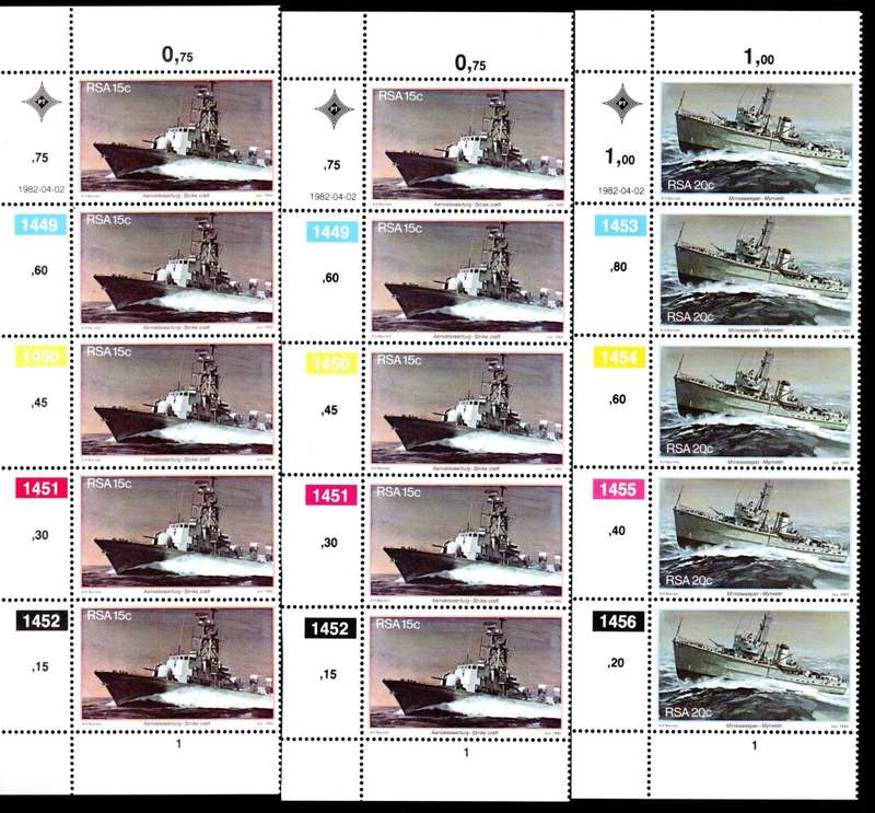 RSA 1982/04/02 Anniversary of Simonstown Control Blocks Set of 16 Errors