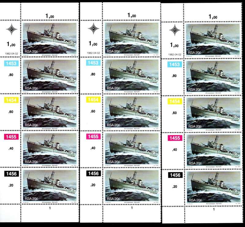 RSA 1982/04/02 Anniversary of Simonstown Control Blocks Set of 16 Errors