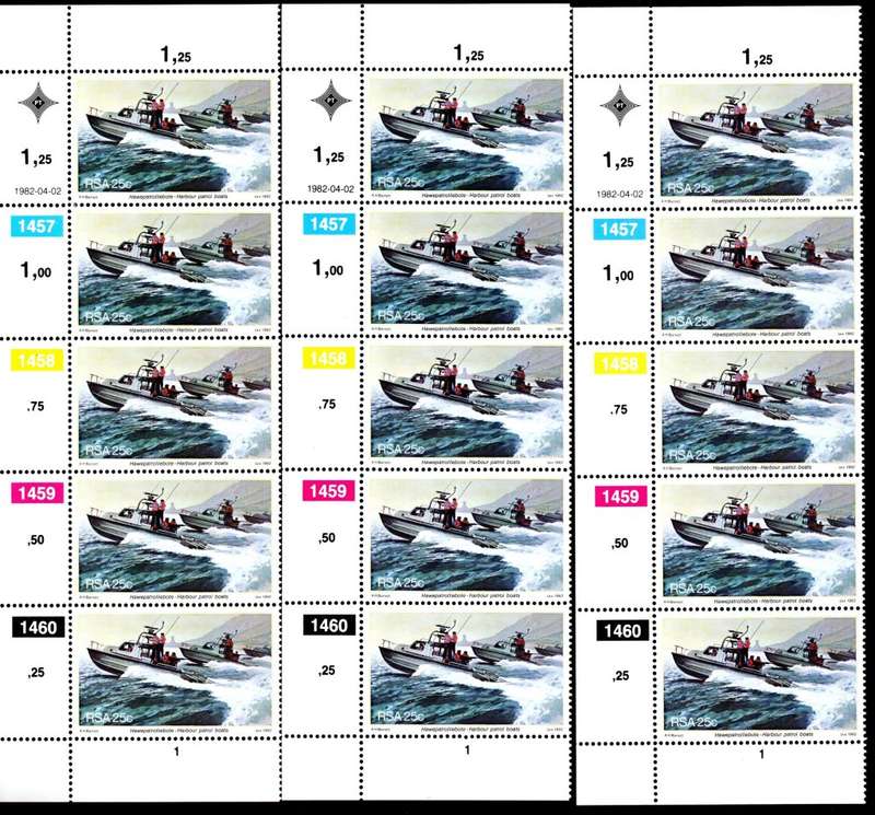 RSA 1982/04/02 Anniversary of Simonstown Control Blocks Set of 16 Errors