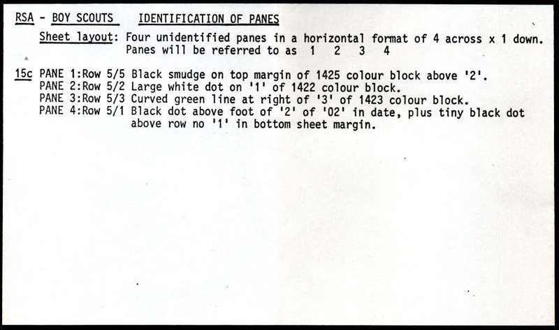RSA 1982/02/22 75th Anniversary of Boy Scout Movement Control Bocks Set of 4 Errors