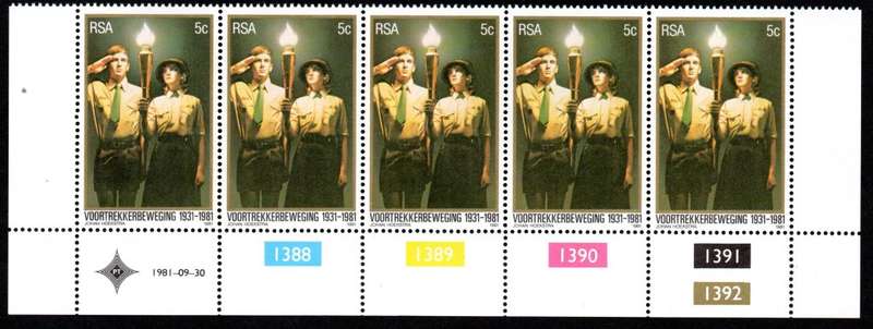 RSA 1981/09/30 50th Anniversary of Voortrekker Movement Control Blocks