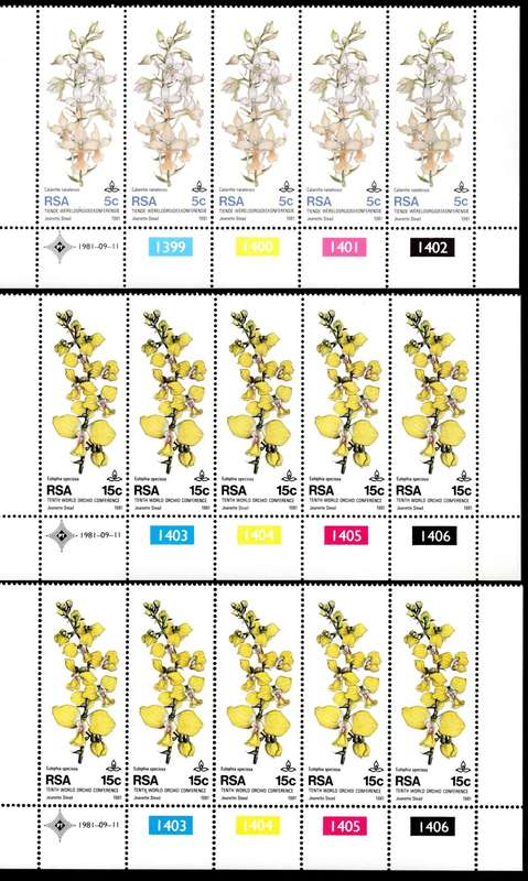 RSA 1981/09/11 Tenth World Orchid Conference Control Blocks Set of 16 Errors