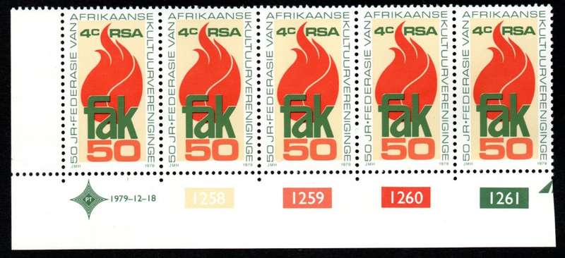 RSA 1979/12/8 Federation of Afrikaans Cultural Societies (F.A.K.) Control Blocks