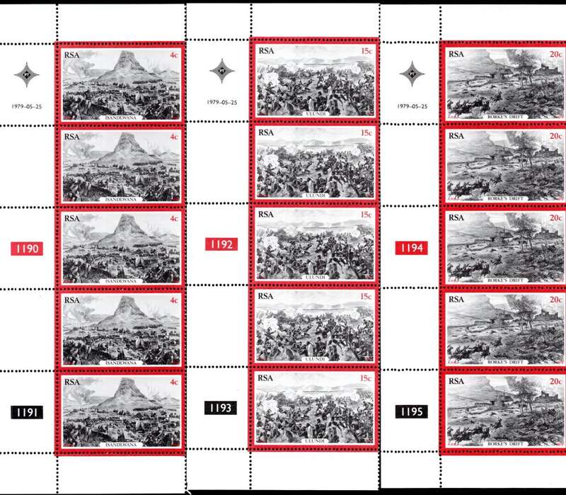 RSA 1979/05/25 Centenary of the 1879 Zulu War Control Blocks