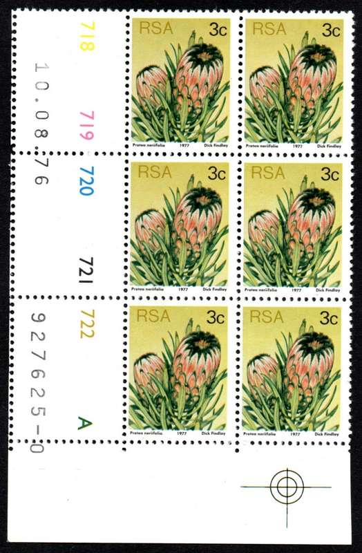 RSA 1976/08/10 3rd Definitive issue 3c Control Blocks Pane A Green