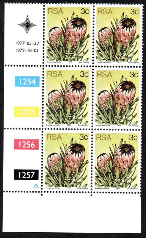 RSA 1977/05/27 & 1979/10/01 3rd Definitive issue 3c Control Blocks Pane A