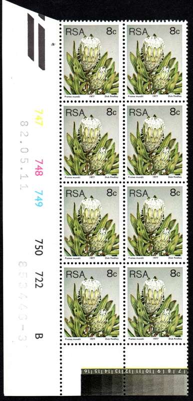 RSA 1982/05/11 3rd Definitive issue 8c Control Blocks Pane B (8 stamps)