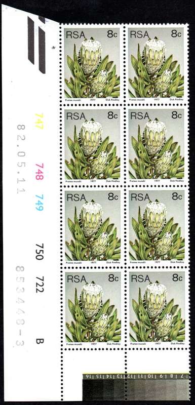 RSA 1982/05/11 3rd Definitive issue 8c Control Blocks Pane B (8 stamps)