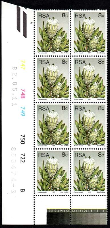 RSA 1982/05/11 3rd Definitive issue 8c Control Blocks Pane B (8 stamps)
