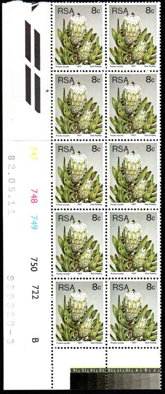 RSA 1982/05/11 3rd Definitive issue 8c Control Blocks Pane B (10 stamps)