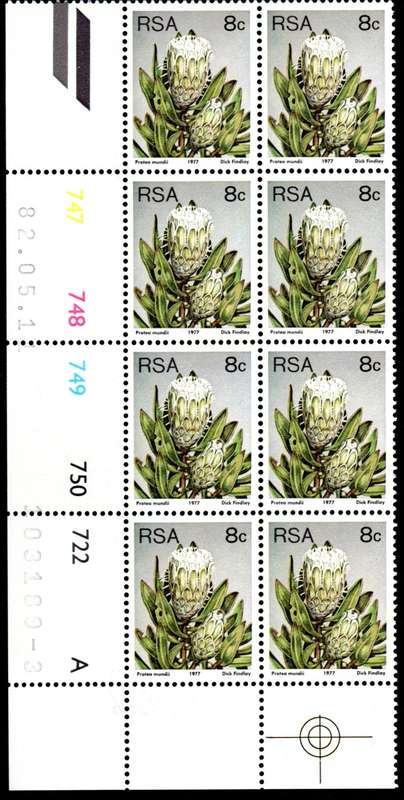 RSA 1982/05/11 3rd Definitive issue 8c Control Blocks Pane A (8 stamps)