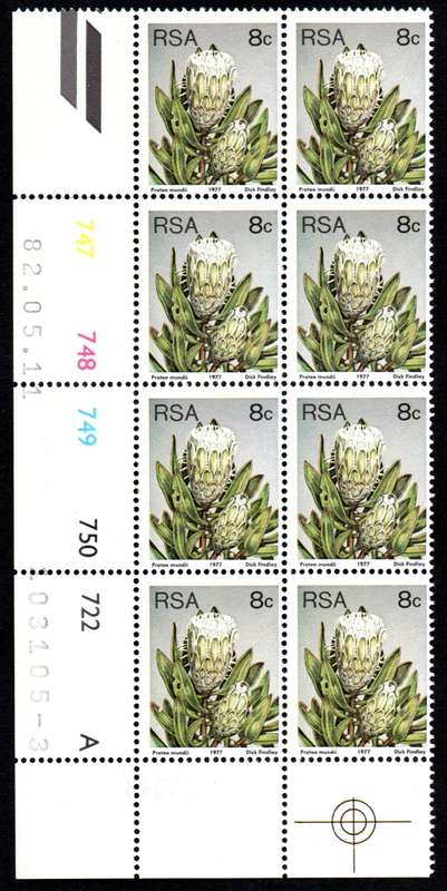 RSA 1982/05/11 3rd Definitive issue 8c Control Blocks Pane A (8 stamps)