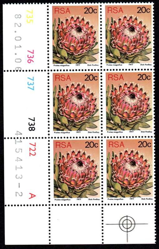 RSA 1982/01/06 3rd Definitive issue 20c Control Blocks Pane A