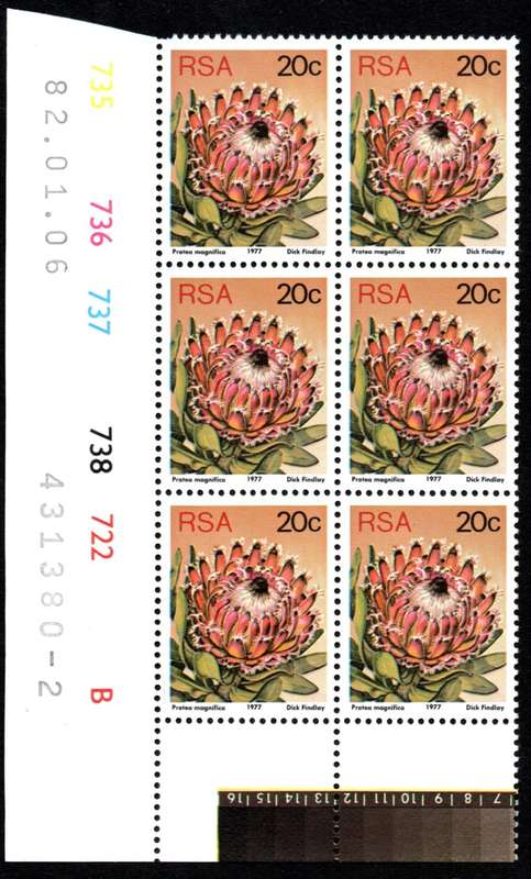 RSA 1982/01/06 3rd Definitive issue 20c Control Blocks Pane B