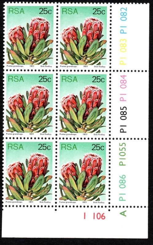 RSA 3rd Definitive issue 25c Control Blocks Pane A