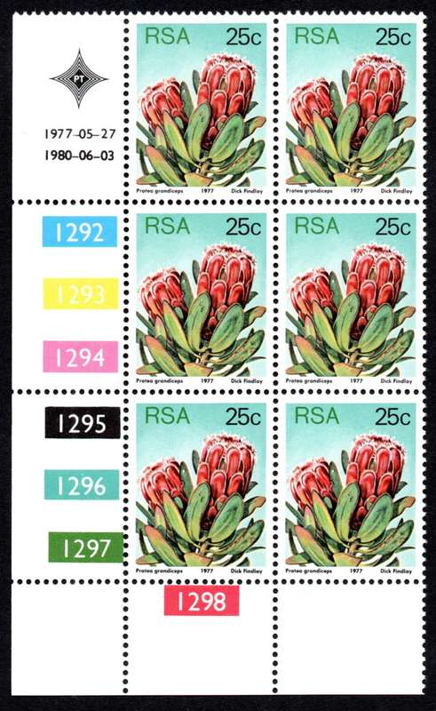 RSA 1977/05/27 & 1980/06/03 3rd Definitive issue 25c Control Blocks