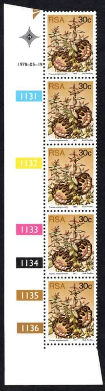 RSA 1978/05/19 RSA 3rd Definitive issue 30c Control Blocks (Strip of 5)