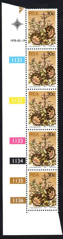RSA 1978/05/19 RSA 3rd Definitive issue 30c Control Blocks (Strip of 5)