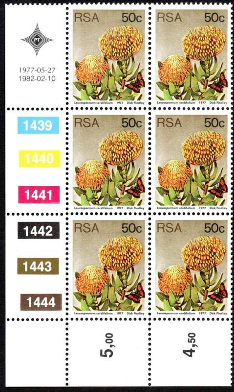 RSA 1977/05/27 & 1982/02/10 3rd Definitive issue 50c Control Blocks
