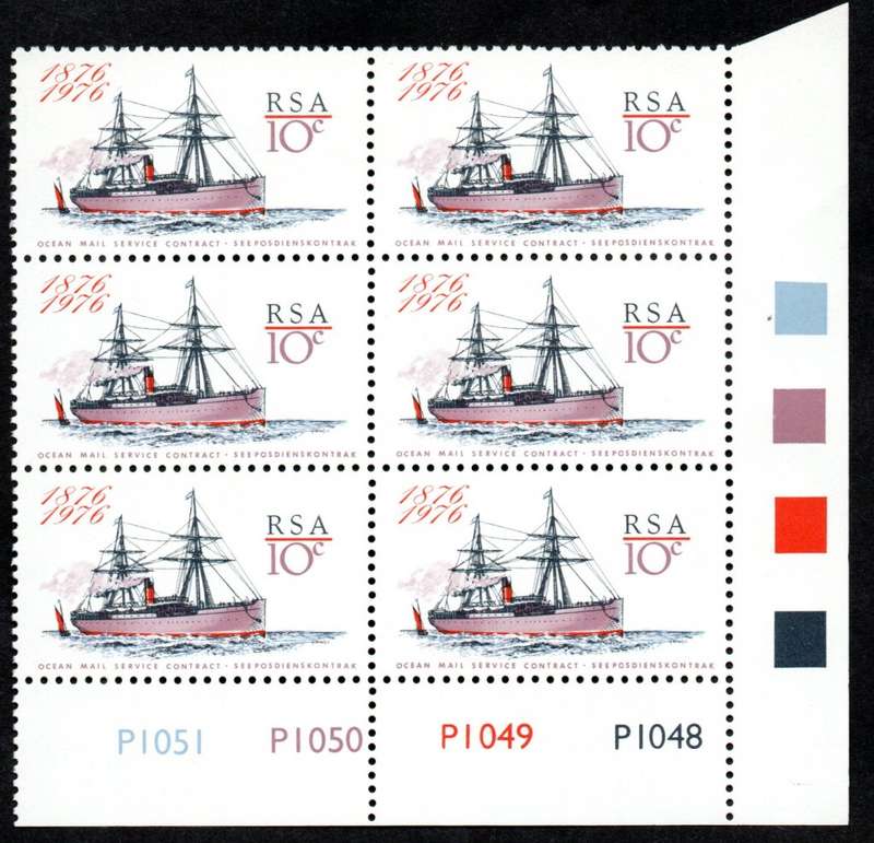 RSA 1976/10/05 Centenary of Ocean Mail Service Contract  Control Blocks