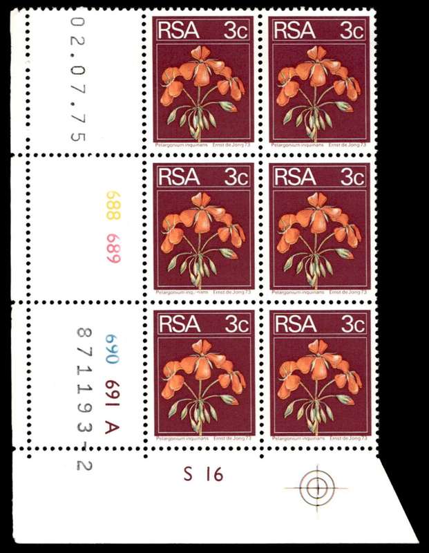 RSA 1975/07/02 2nd Definitive issue 3c Control Blocks Pane A