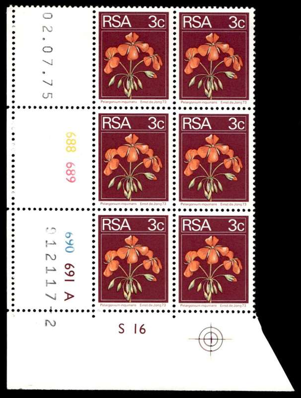 RSA 1975/07/02 2nd Definitive issue 3c Control Blocks Pane A