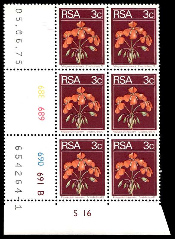 RSA 1975/06/05 2nd Definitive issue 3c Control Blocks Pane B