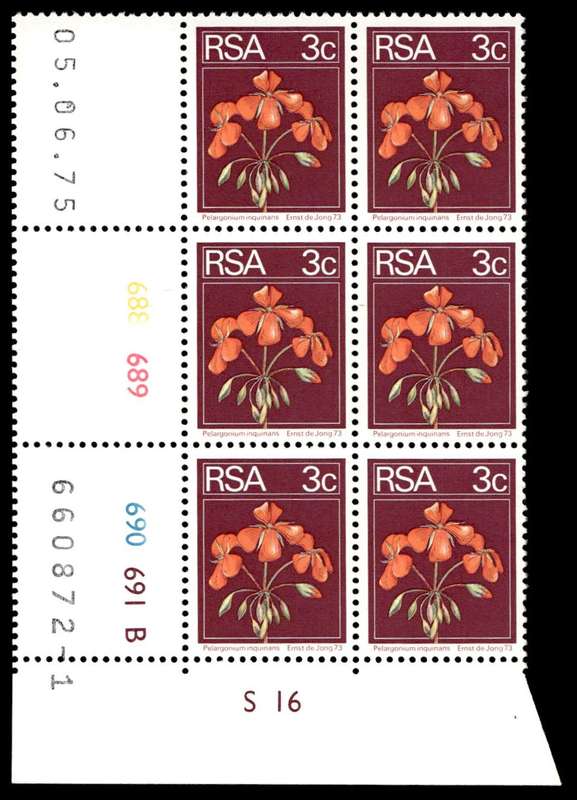 RSA 1975/06/05 2nd Definitive issue 3c Control Blocks Pane B