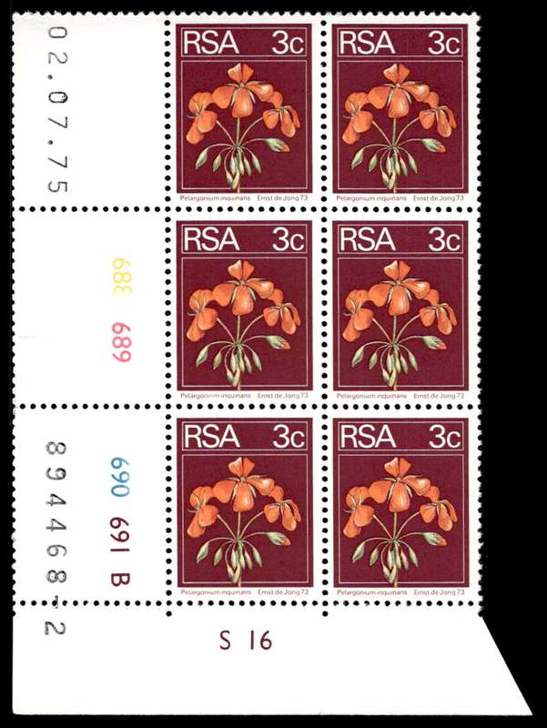 RSA 1975/07/02 2nd Definitive issue 3c Control Blocks Pane B