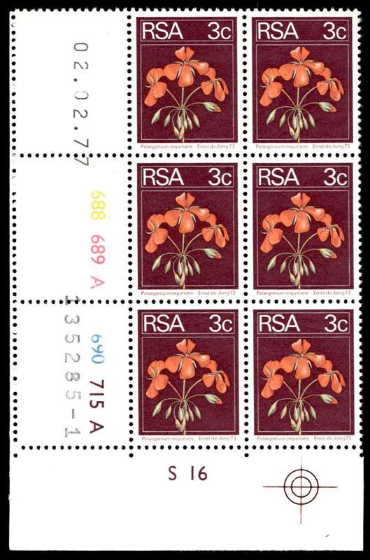 RSA 1977/02/02 2nd Definitive issue 3c Control Blocks Pane A