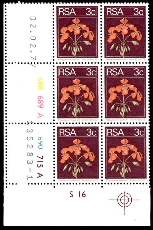 RSA 1977/02/02 2nd Definitive issue 3c Control Blocks Pane A